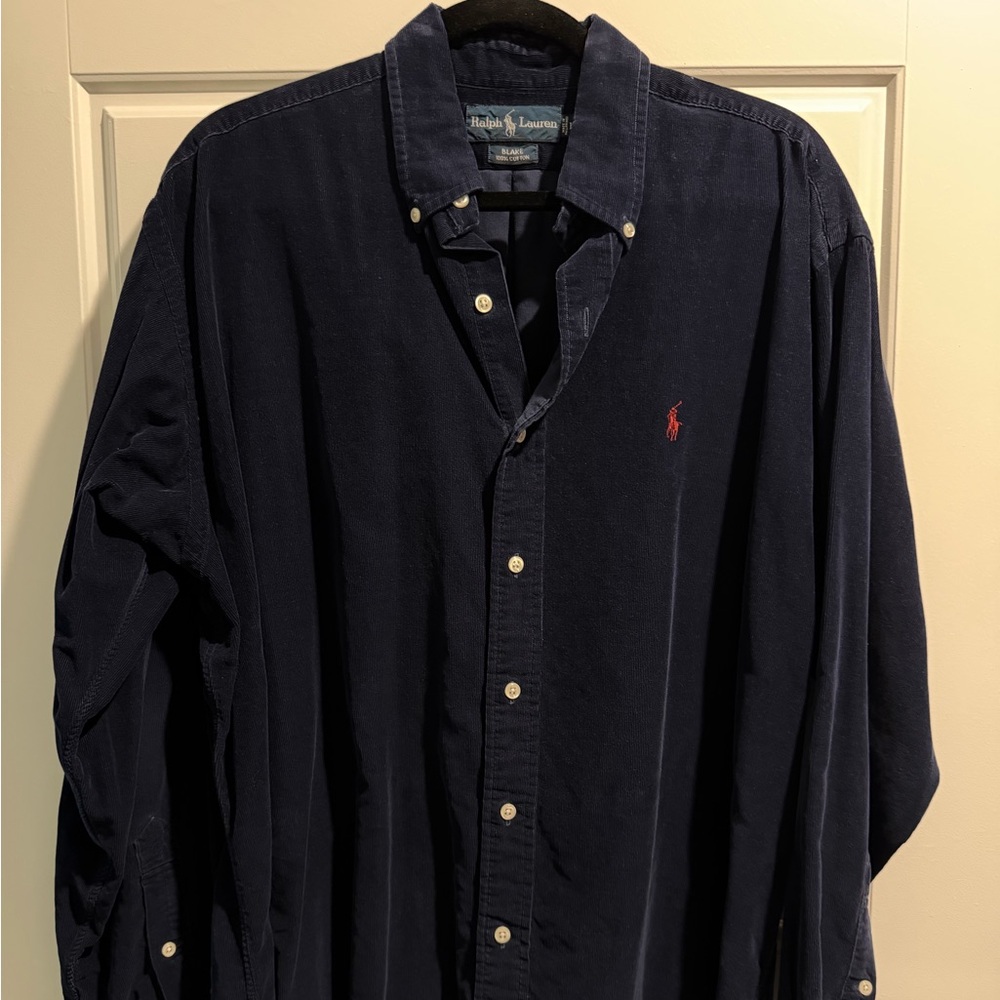 Ralph Lauren Men's Dark Blue Button Down Shirt